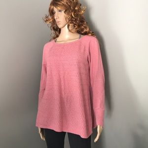 Oversized Pink LOFT Multi-Stitch Sweater